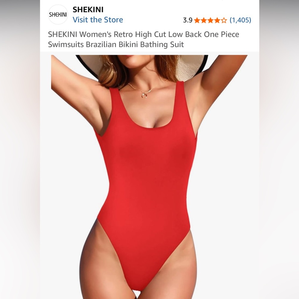 NWT Baywatch Inspo Red One-Piece Swimsuit